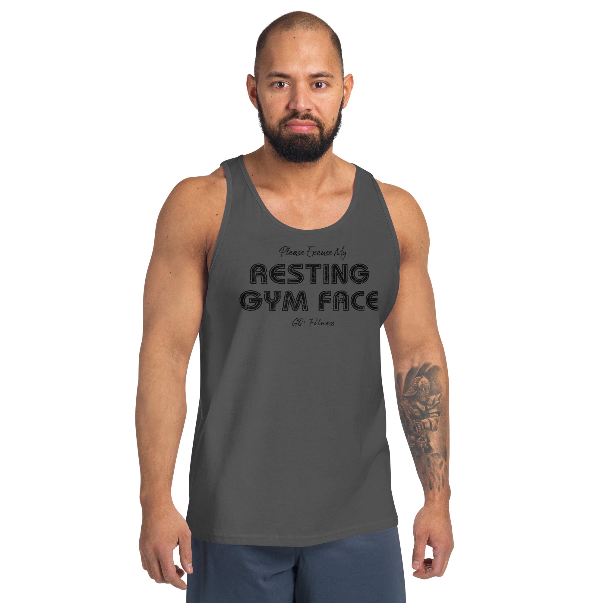 Resting Gym Face Light Unisex Tank Top