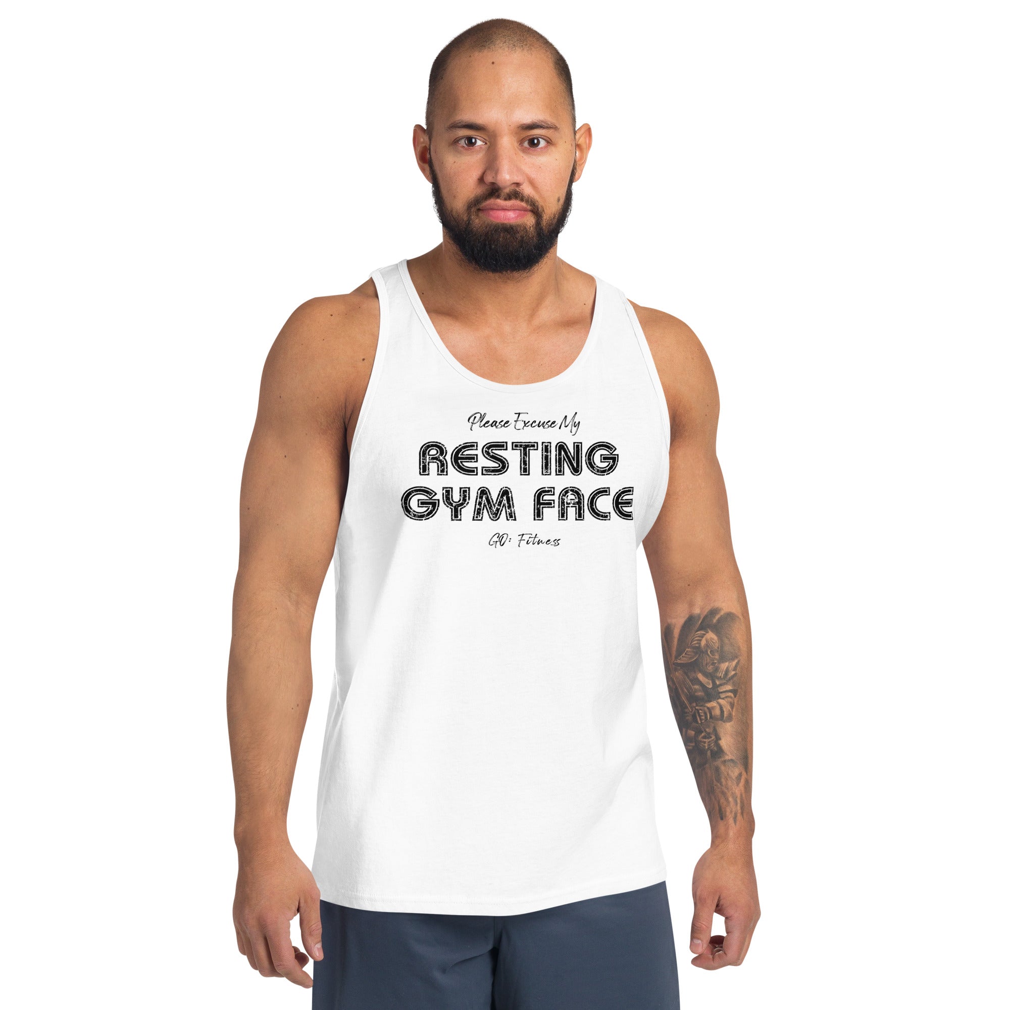 Resting Gym Face Light Unisex Tank Top