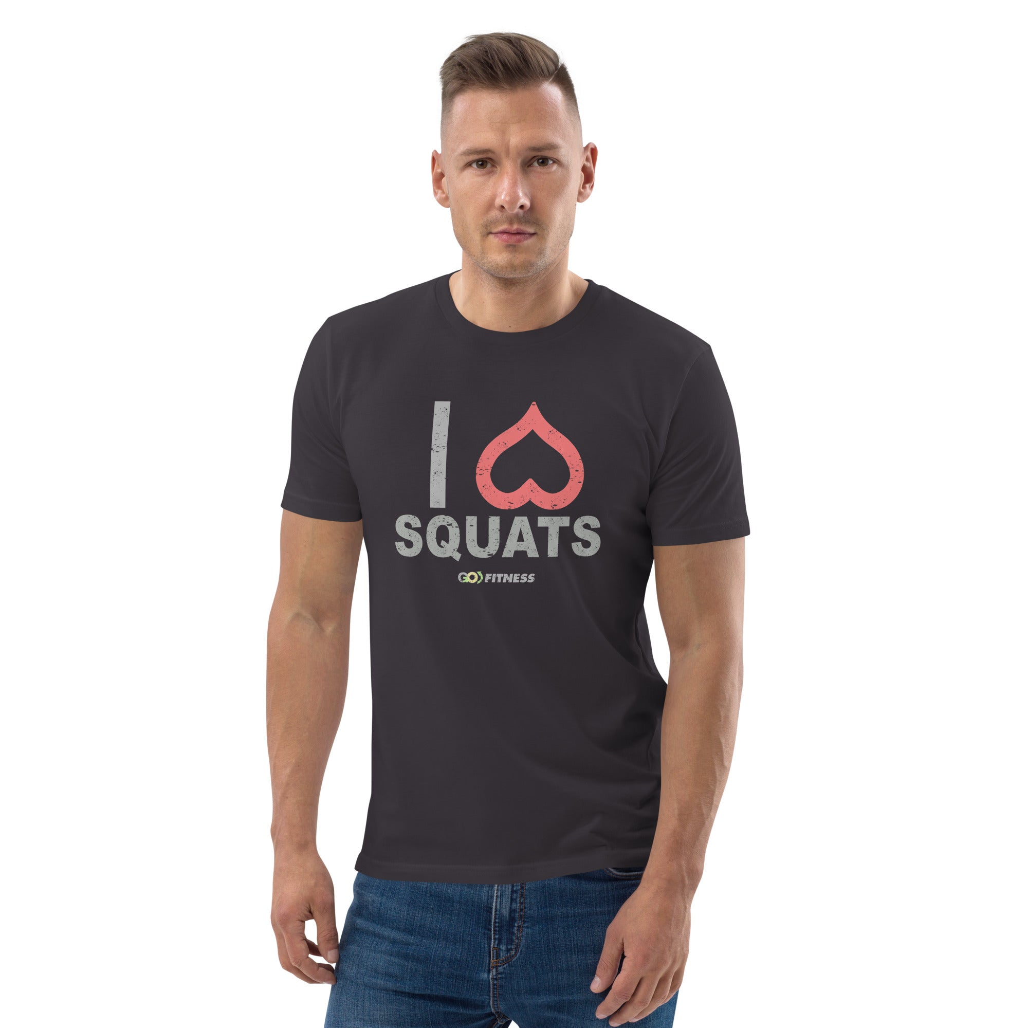 I Love Squats Dark - Men Unisex organic cotton t-shirt