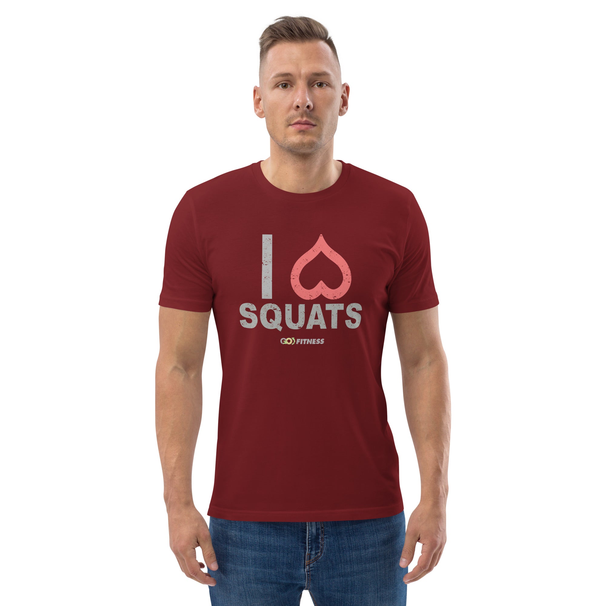 I Love Squats Dark - Men Unisex organic cotton t-shirt