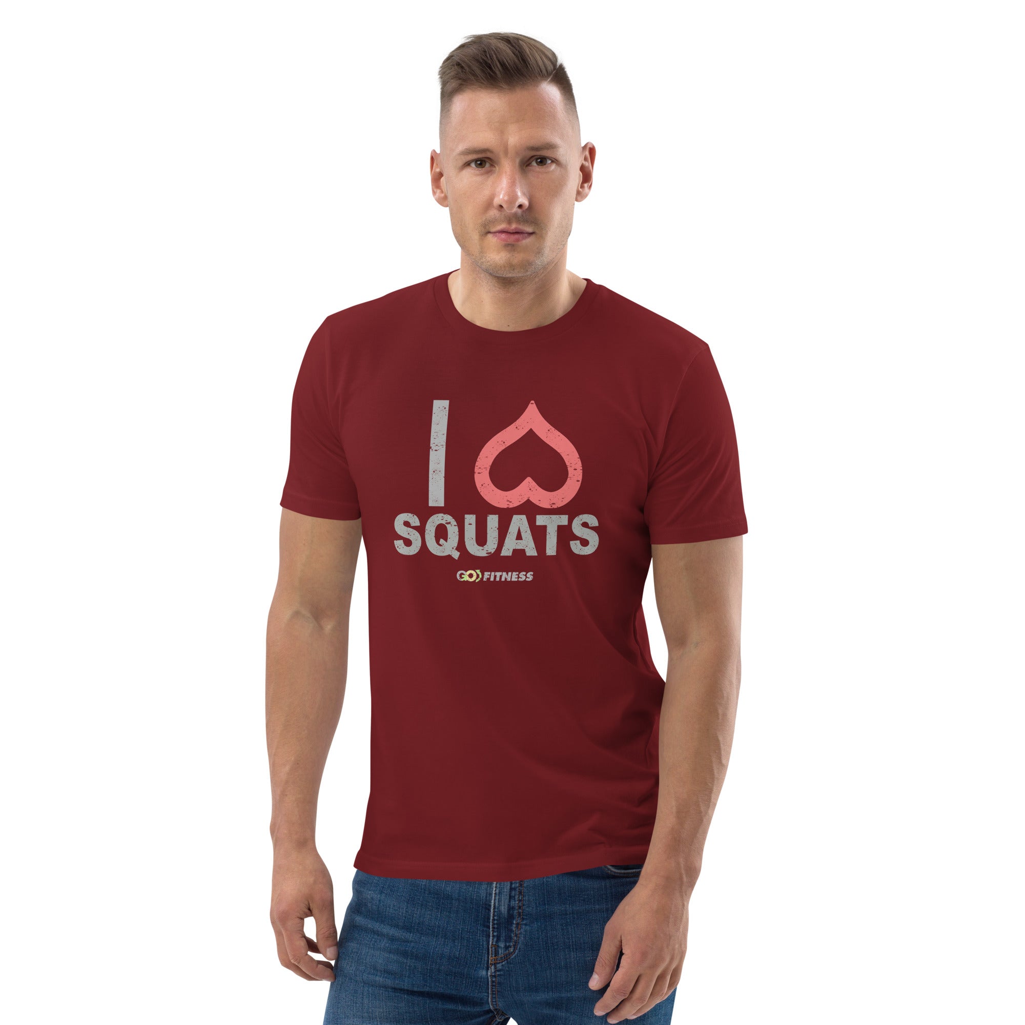 I Love Squats Dark - Men Unisex organic cotton t-shirt