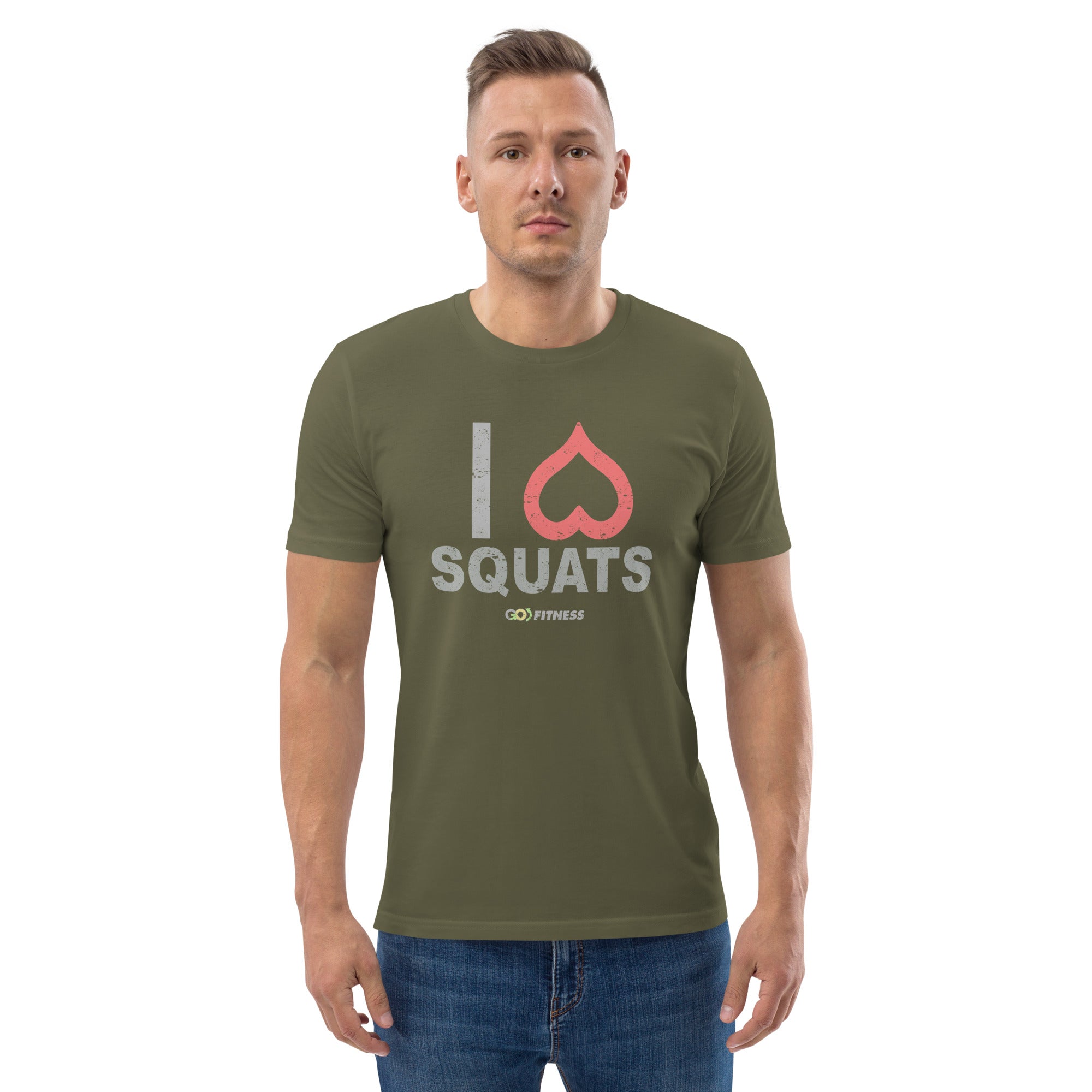 I Love Squats Dark - Men Unisex organic cotton t-shirt