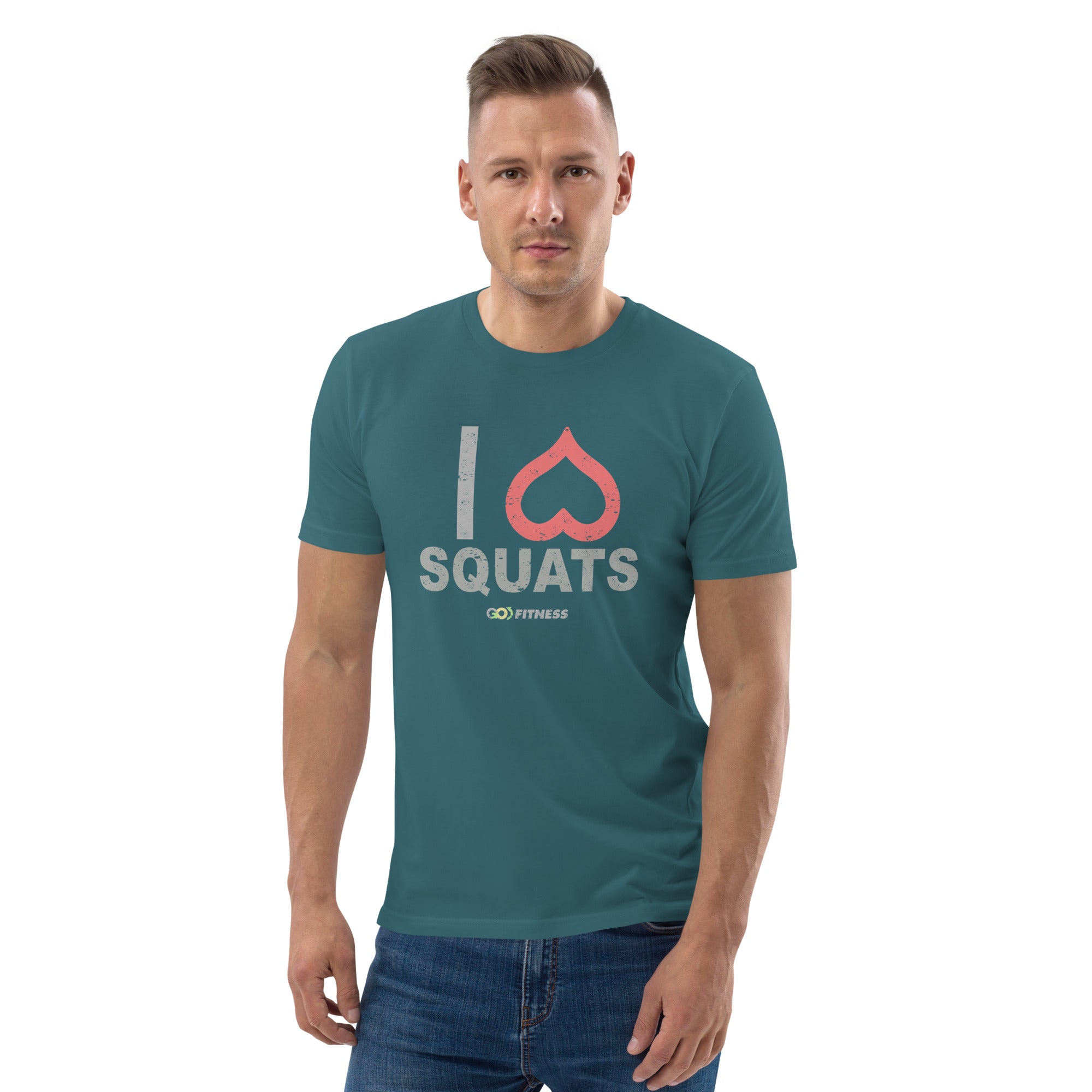 I Love Squats Dark - Men Unisex organic cotton t-shirt