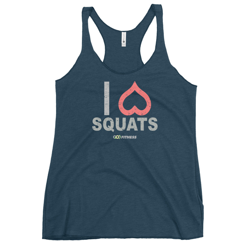 I Love Squats Dark Women's Racerback Tank