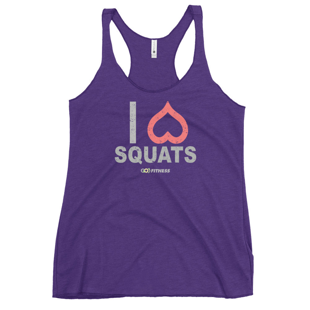 I Love Squats Dark Women's Racerback Tank
