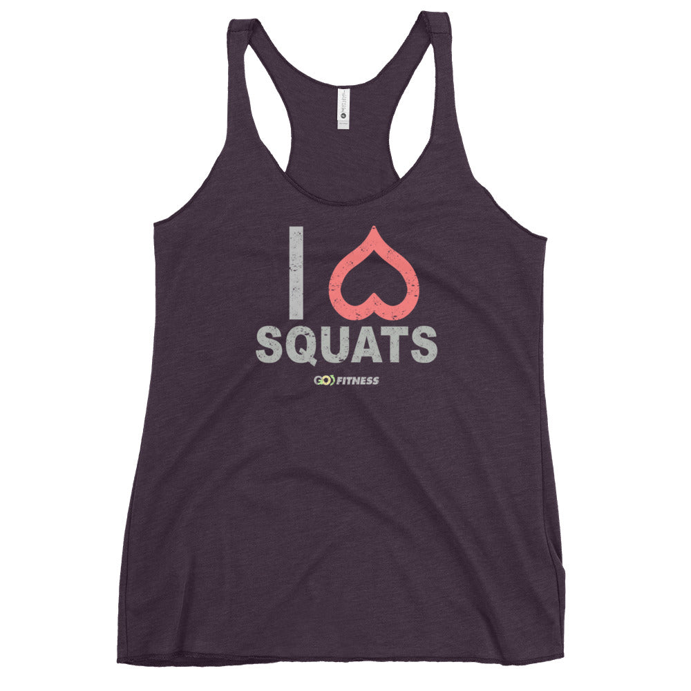 I Love Squats Dark Women's Racerback Tank