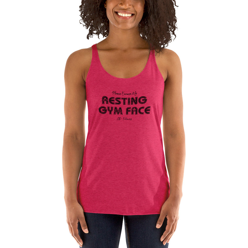 Resting Gym Face Light Women's Racerback Tank