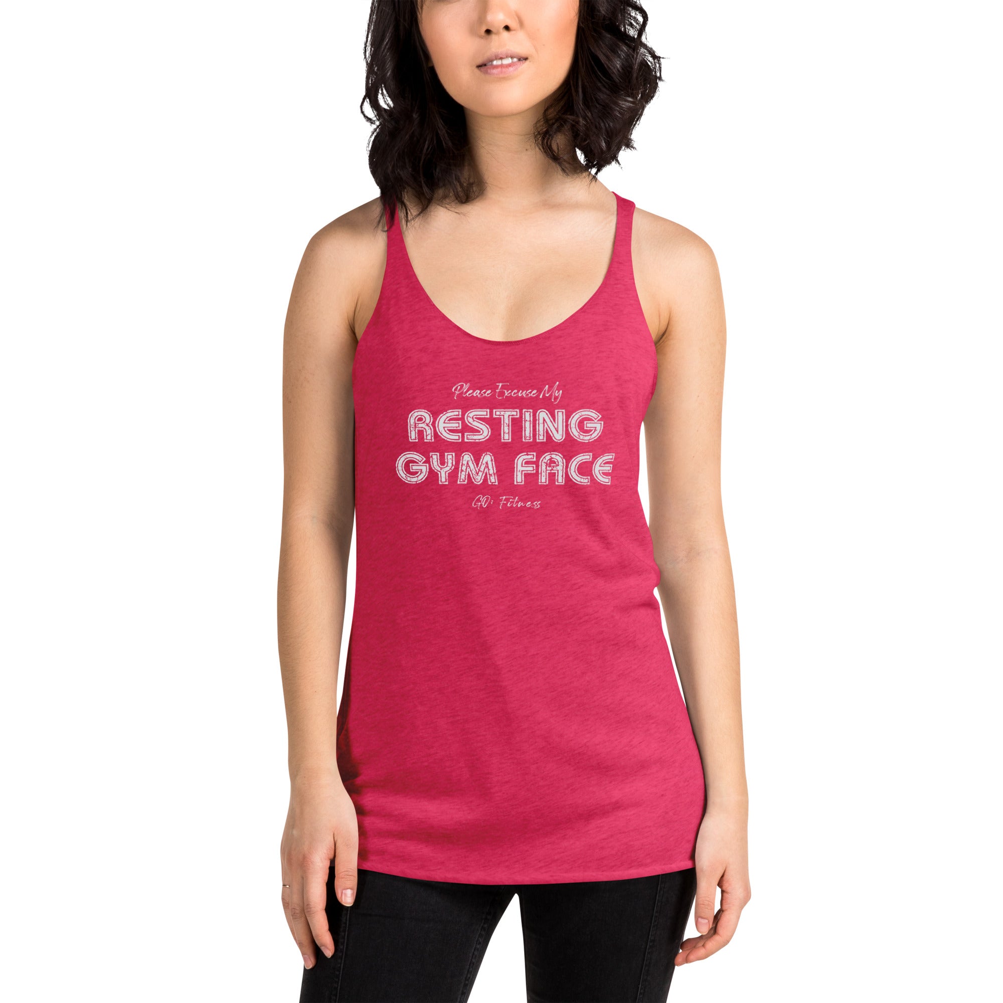 Resting Gym Face Dark Women's Racerback Tank