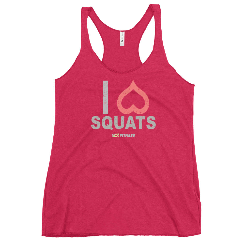 I Love Squats Dark Women's Racerback Tank
