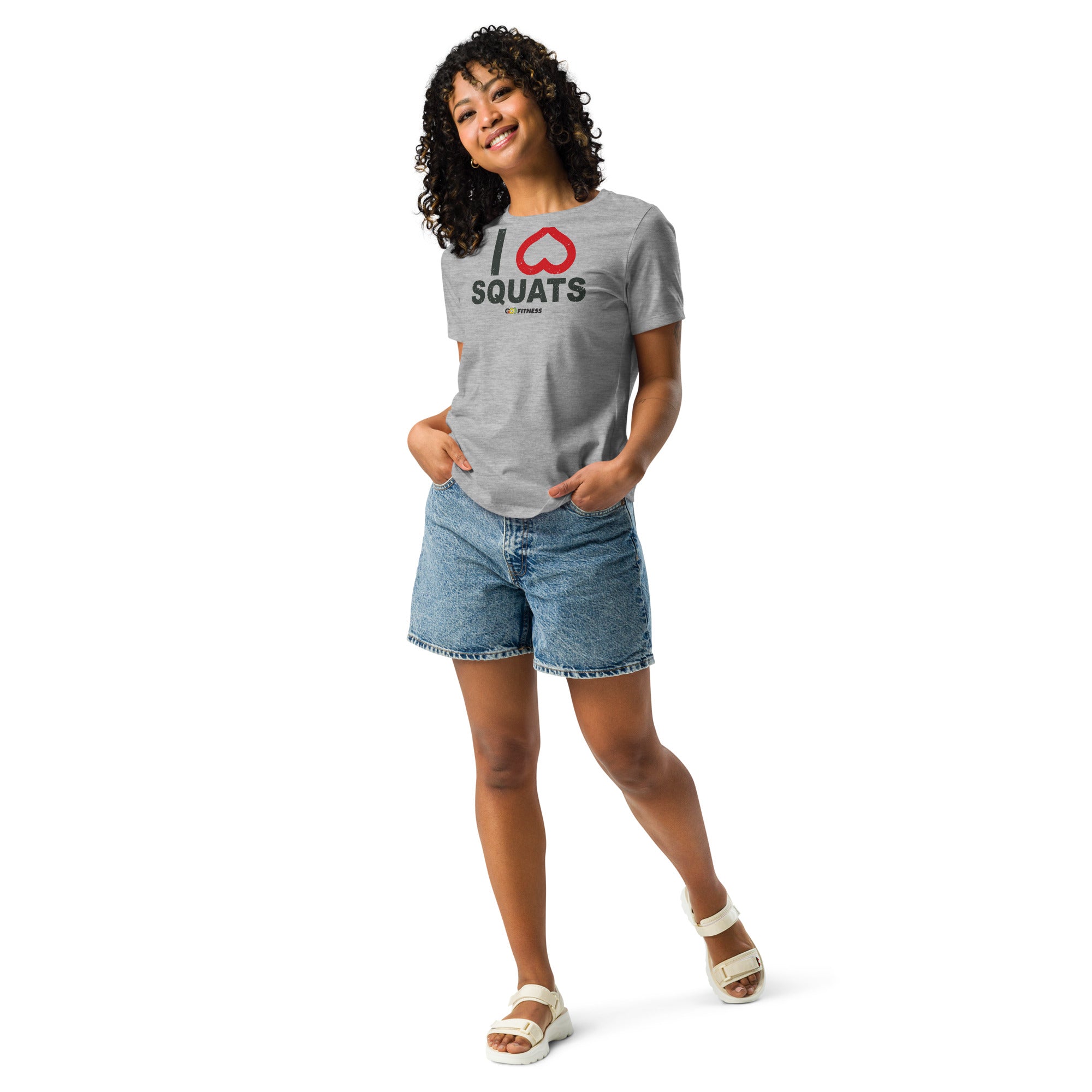 I Heart Squats Light Women's Relaxed T-Shirt