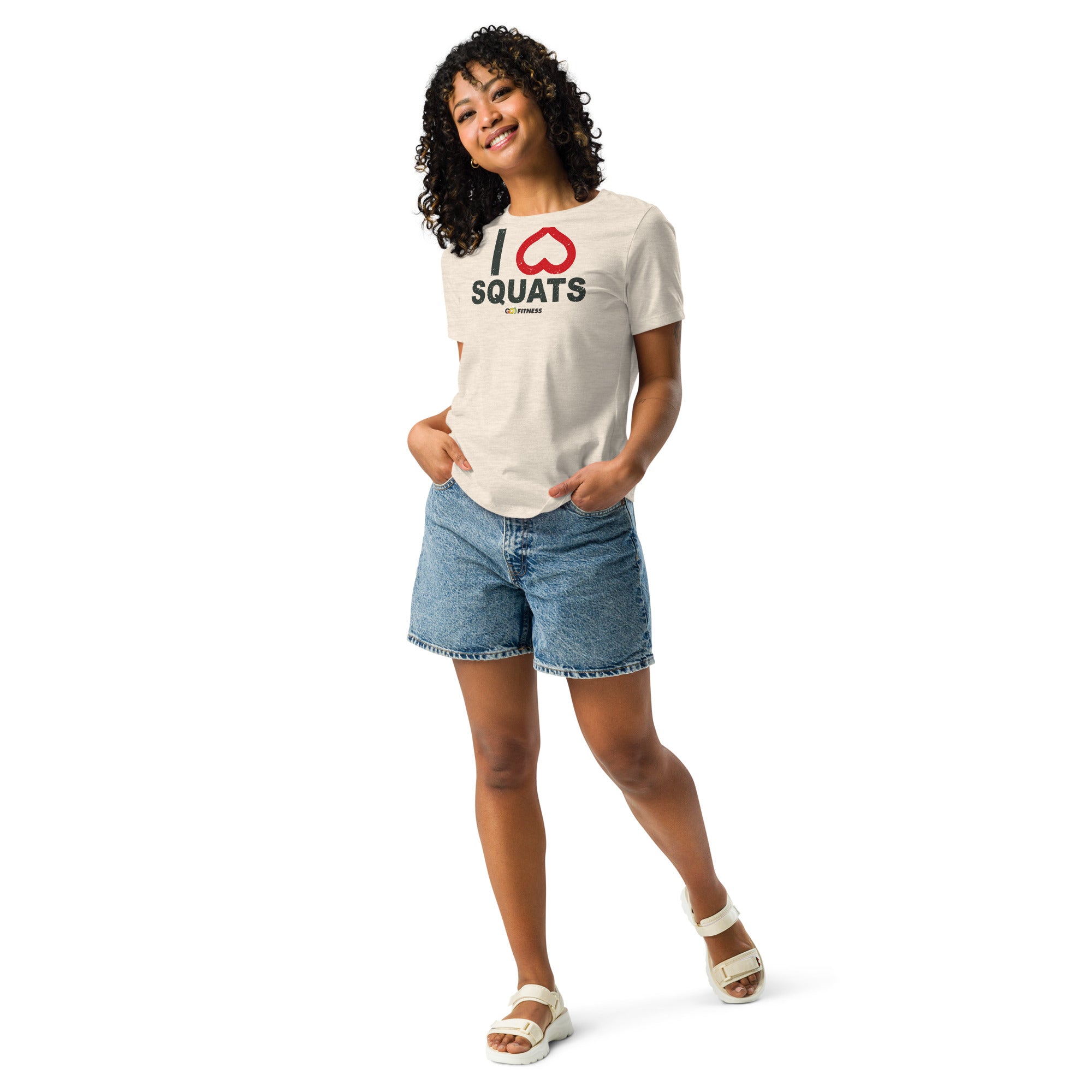 I Heart Squats Light Women's Relaxed T-Shirt