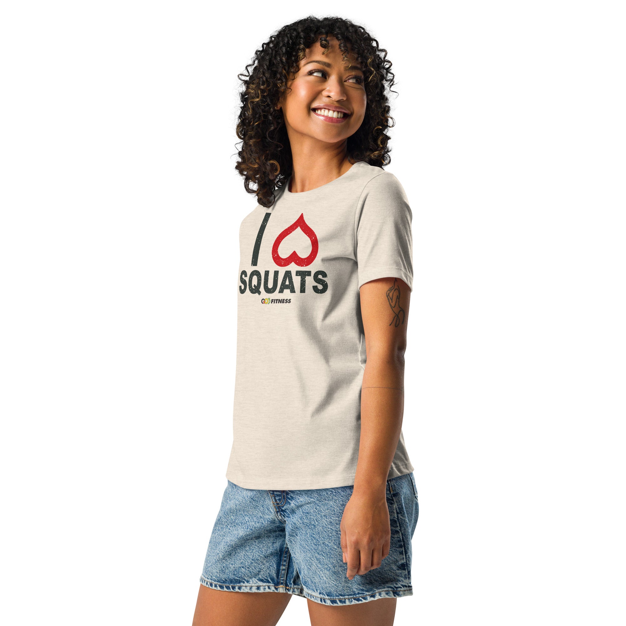 I Heart Squats Light Women's Relaxed T-Shirt