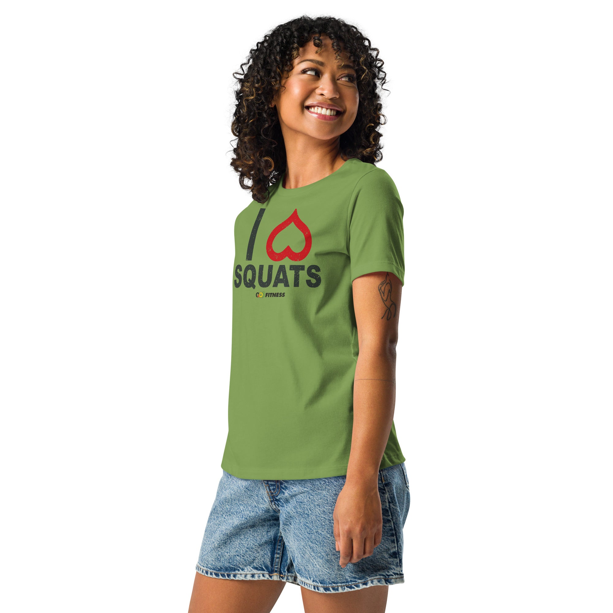 I Heart Squats Light Women's Relaxed T-Shirt