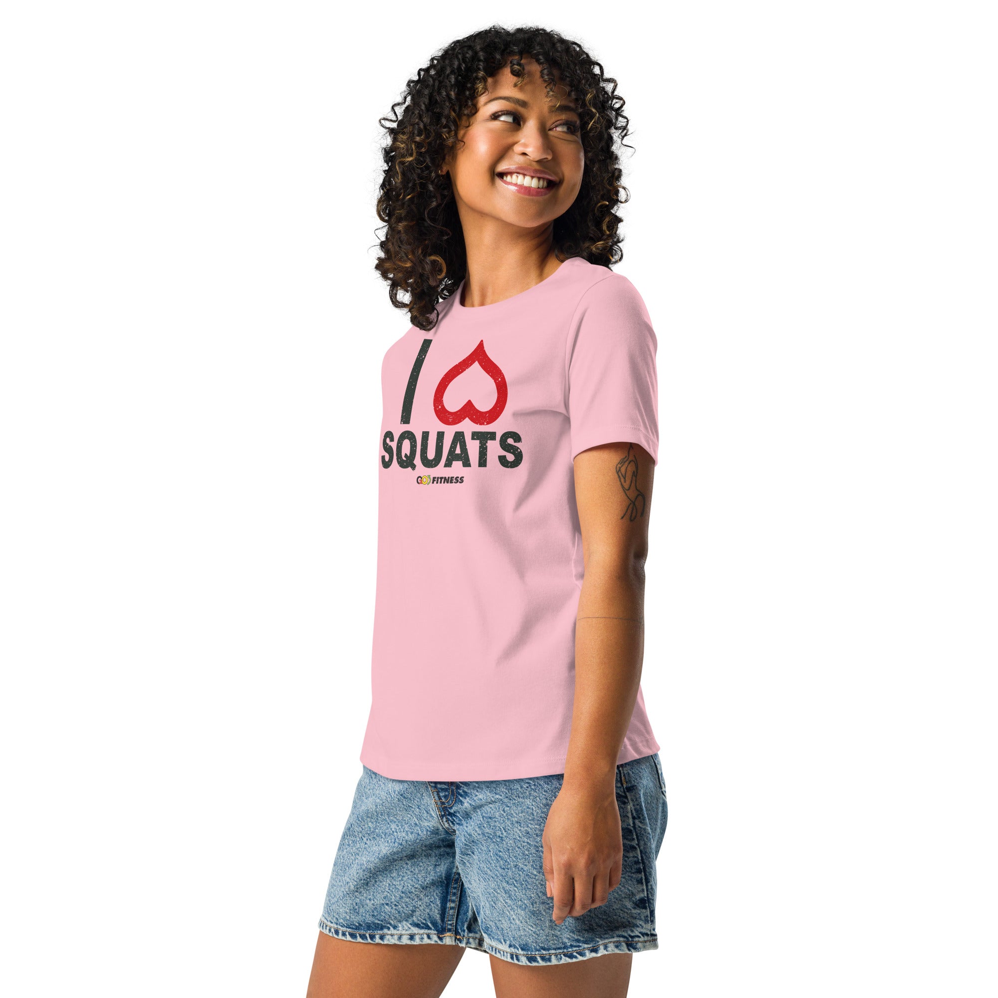 I Heart Squats Light Women's Relaxed T-Shirt