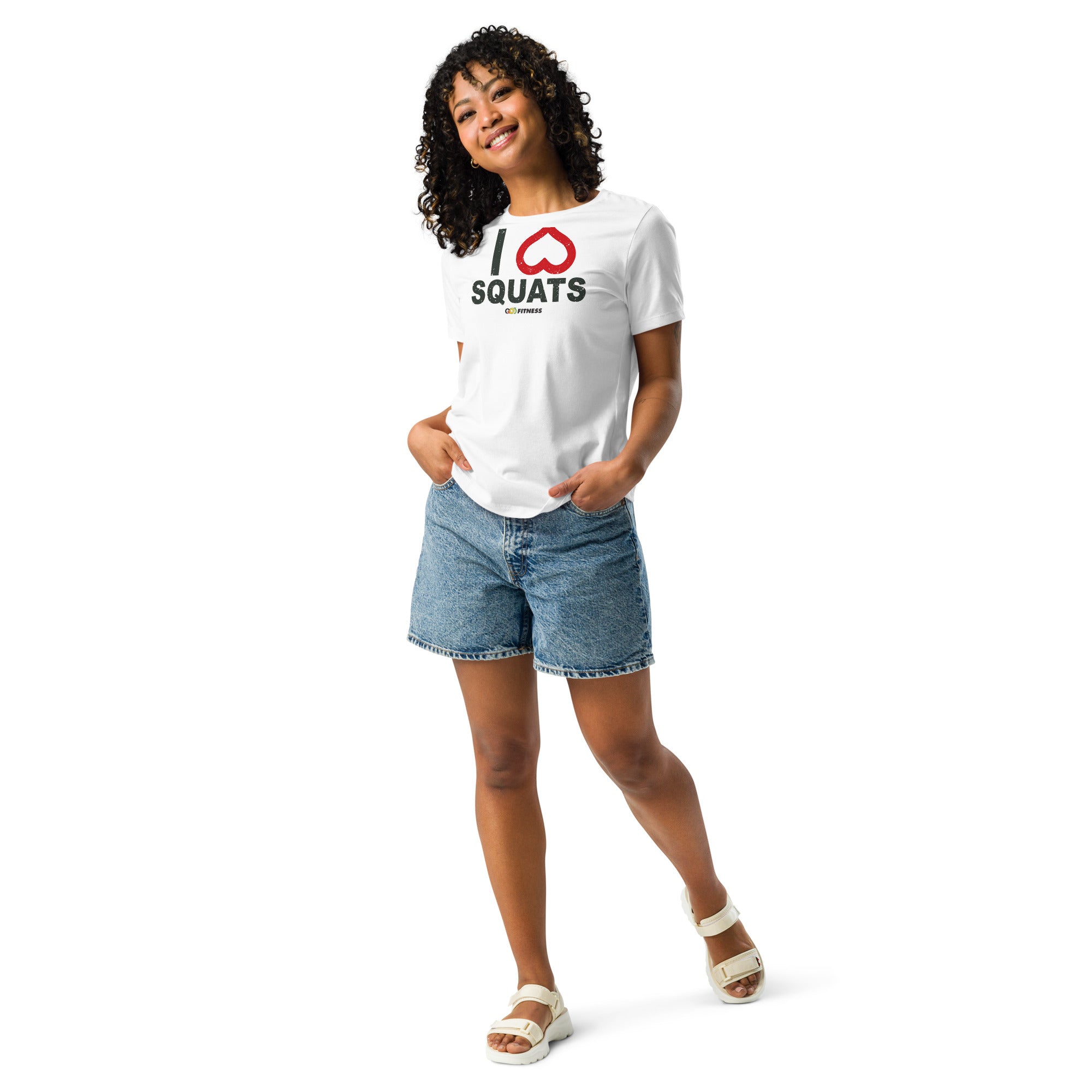 I Heart Squats Light Women's Relaxed T-Shirt