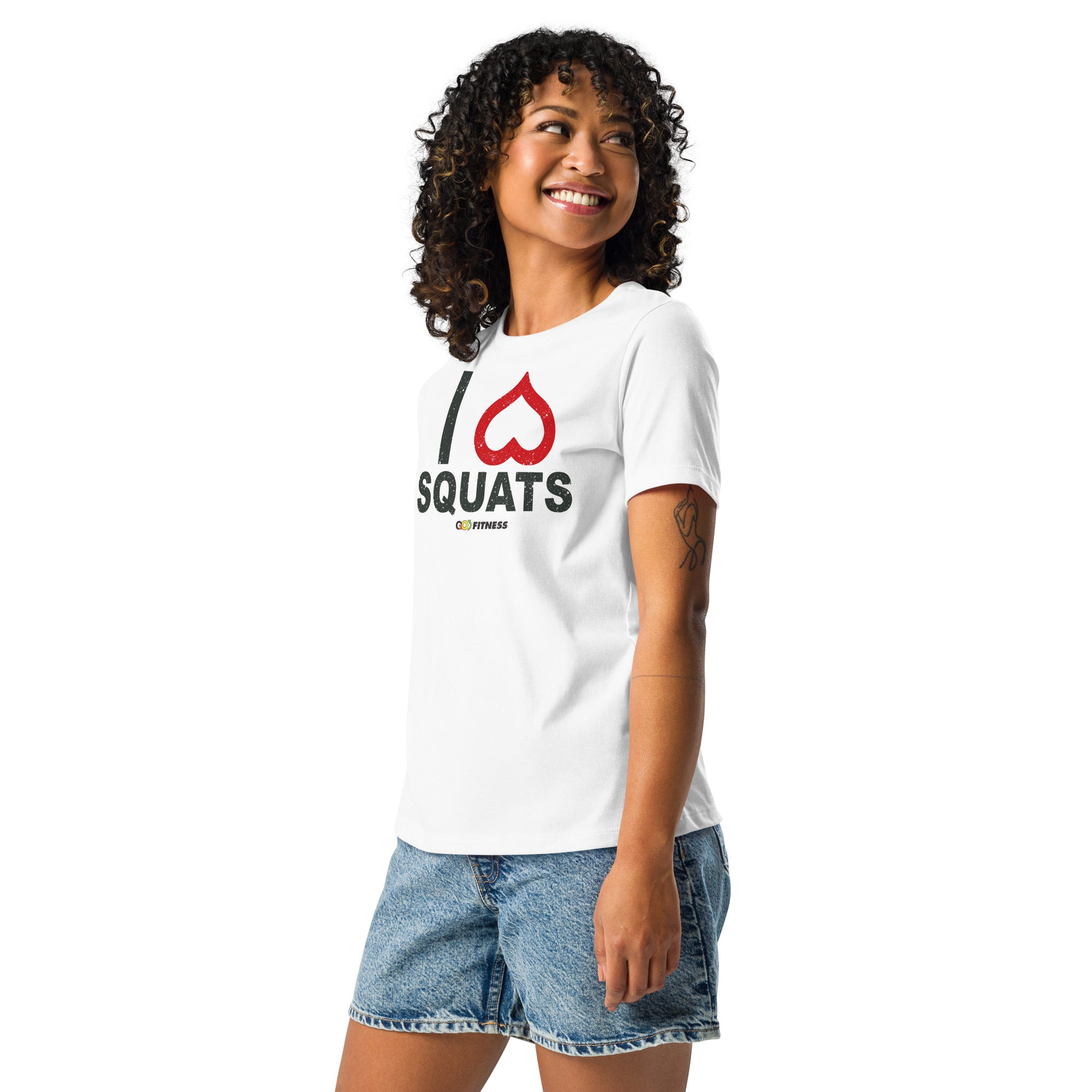 I Heart Squats Light Women's Relaxed T-Shirt