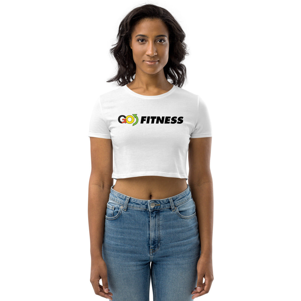 Go Fit White Organic Crop Top