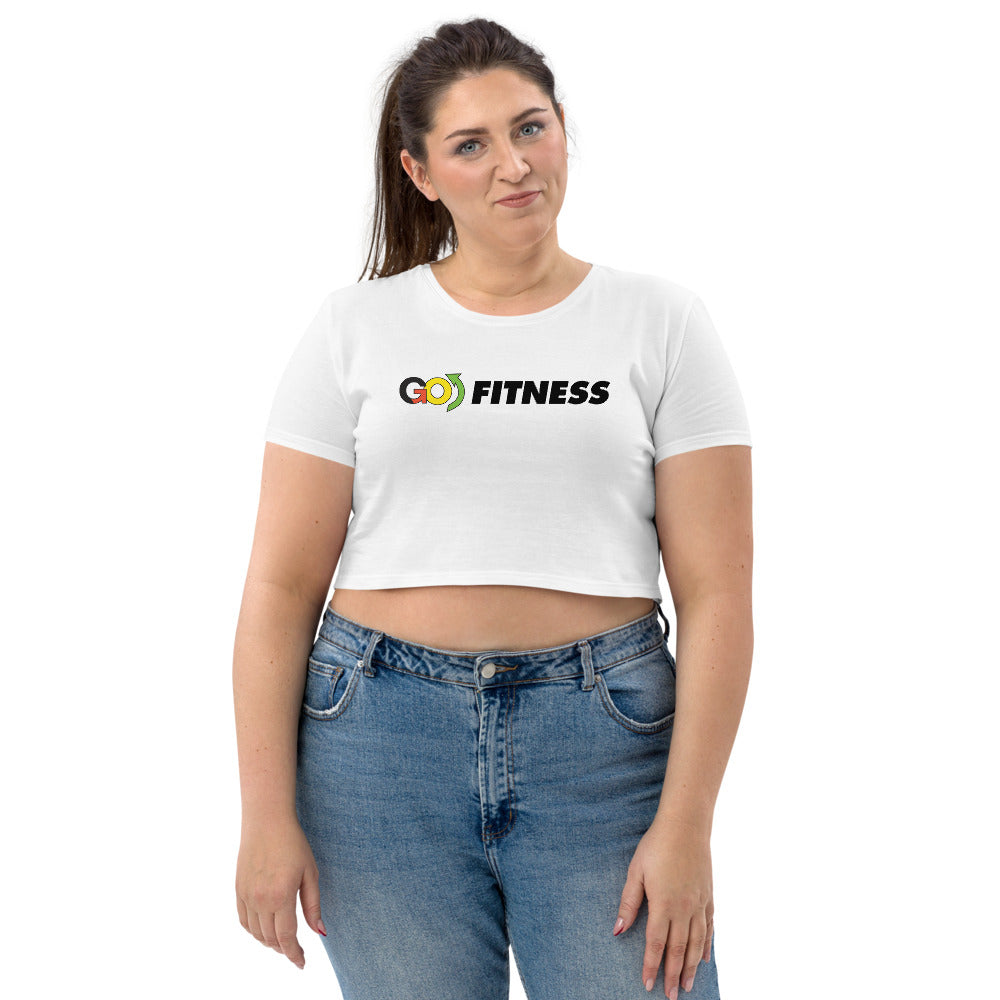 Go Fit White Organic Crop Top