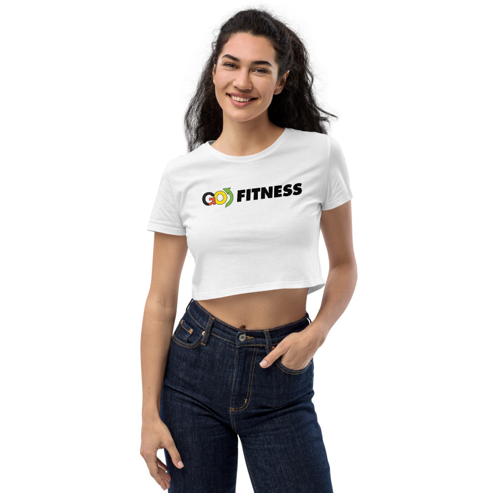 Go Fit White Organic Crop Top