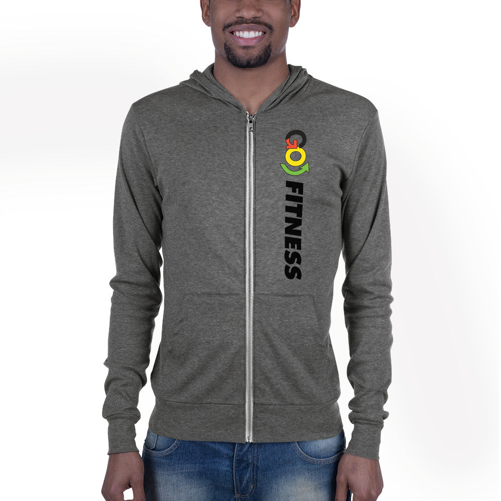 Go Fit Grey Unisex zip hoodie