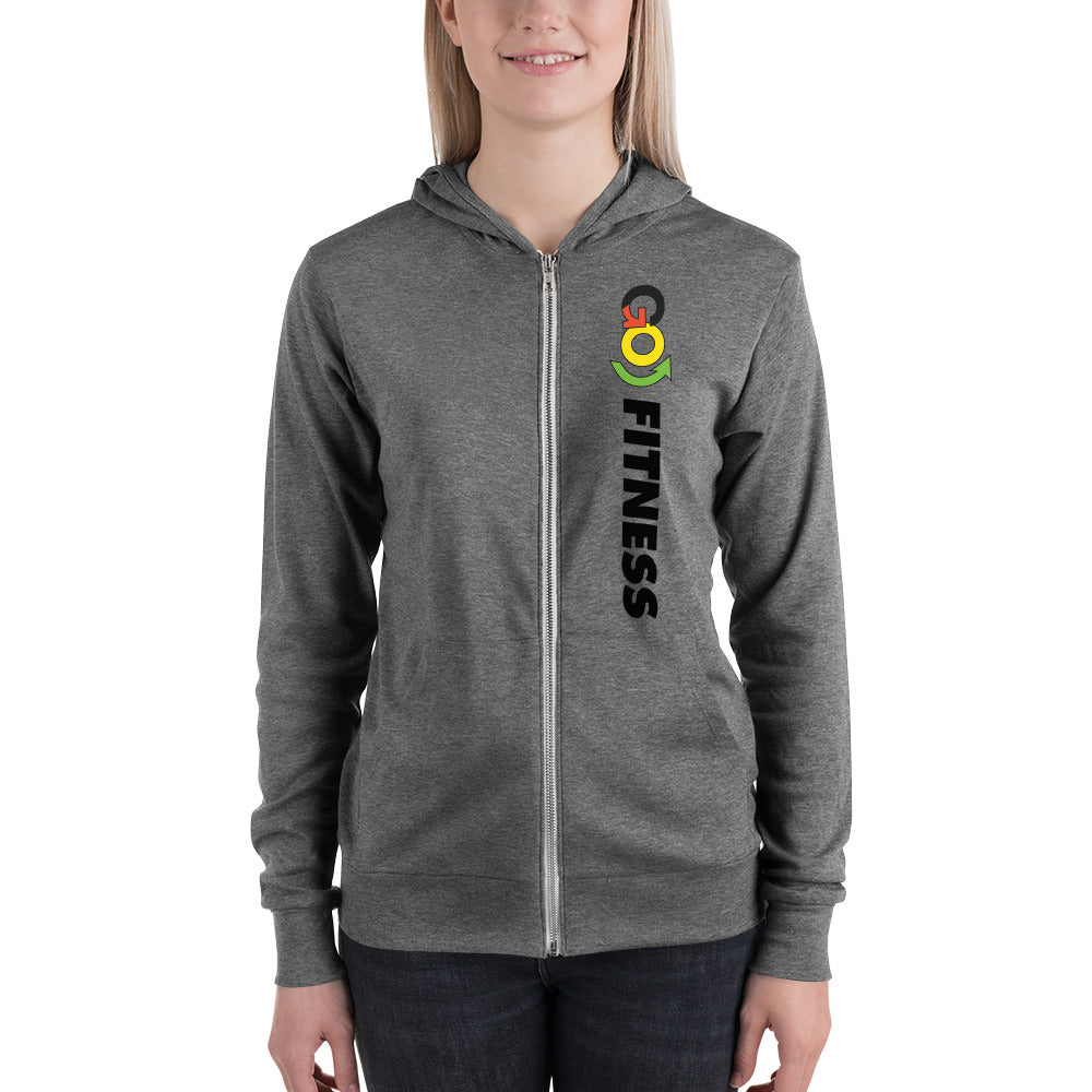 Go Fit Grey Unisex zip hoodie