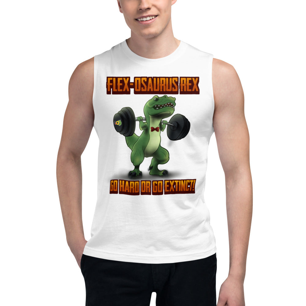 Flex-osaurus Rex - Muscle Shirt - Green Dino