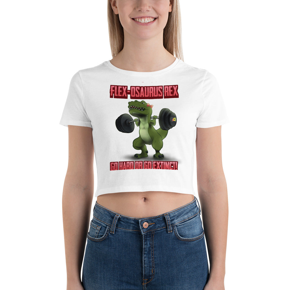 Flex-osaurus Rex - Green - Women’s Crop Tee