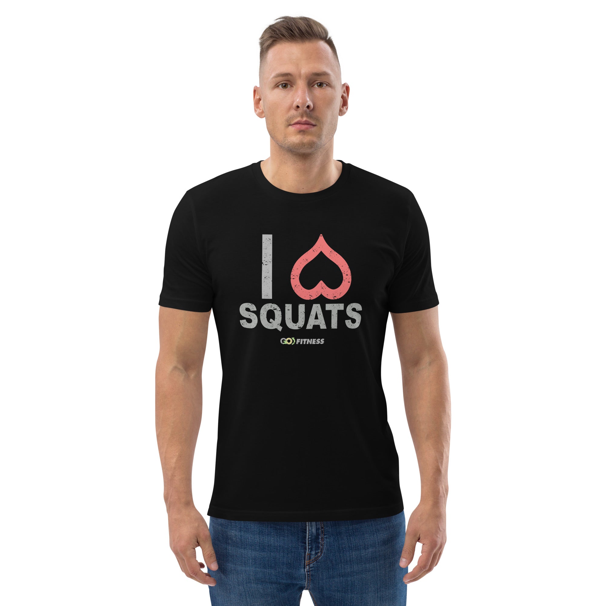 I Love Squats Dark - Men Unisex organic cotton t-shirt