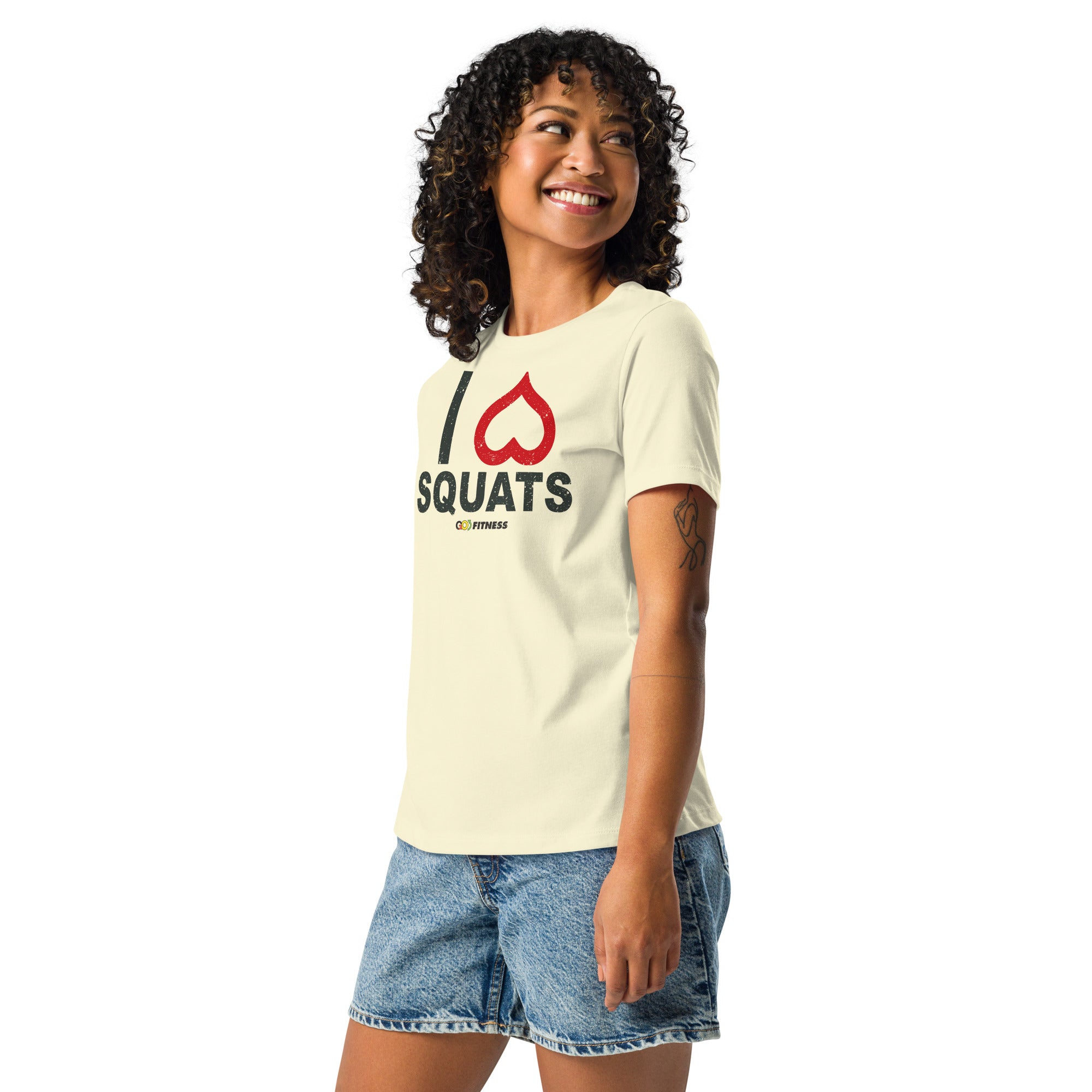 I Heart Squats Light Women's Relaxed T-Shirt