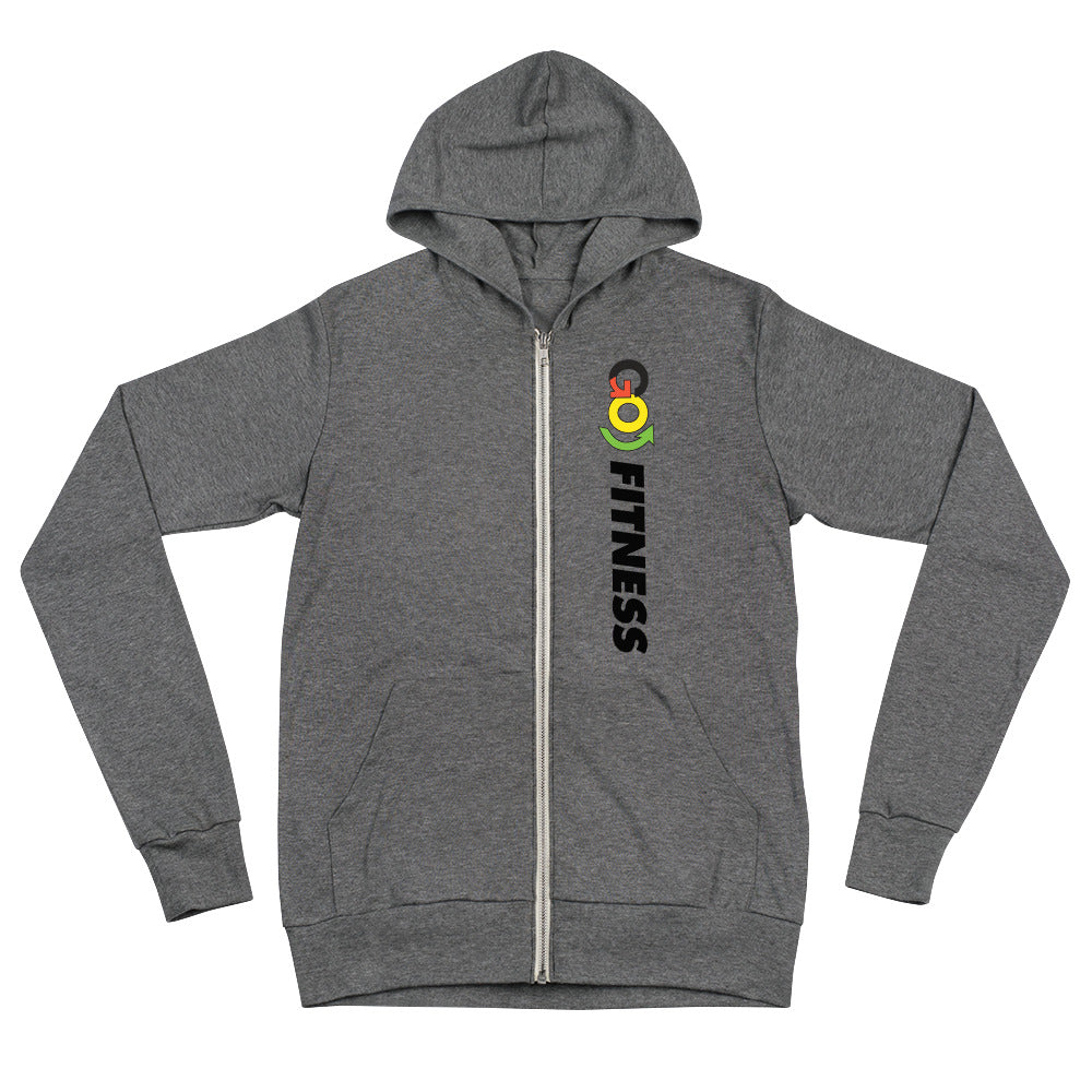 Go Fit Grey Unisex zip hoodie