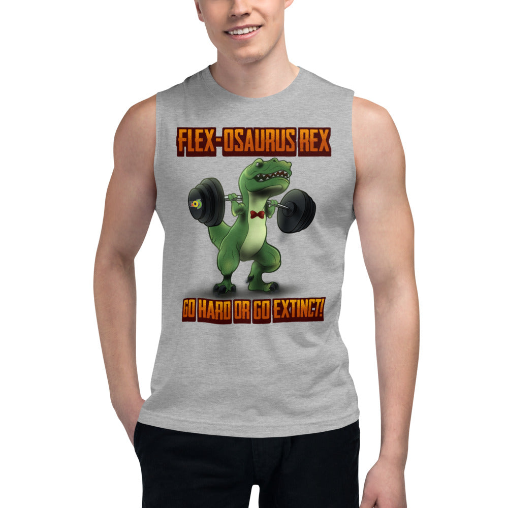 Flex-osaurus Rex - Muscle Shirt - Green Dino