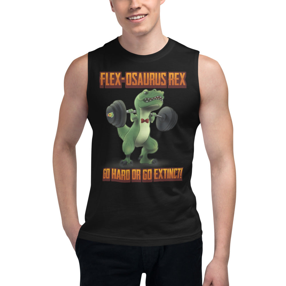 Flex-osaurus Rex - Muscle Shirt - Green Dino