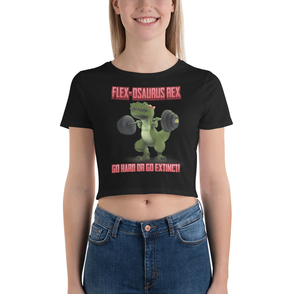 Flex-osaurus Rex - Green - Women’s Crop Tee